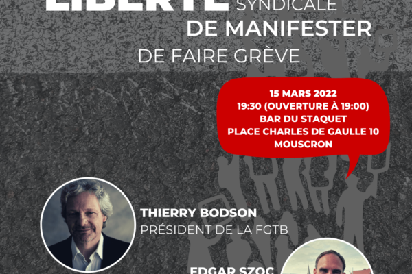 AGENDA | Libertés syndicales en débat à Mouscron